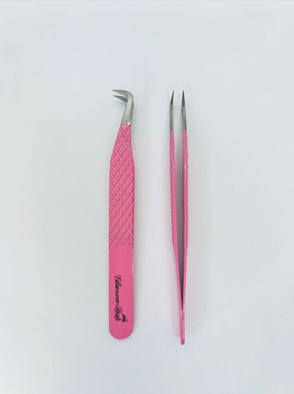 Pink Fiber Tip Tweezers
